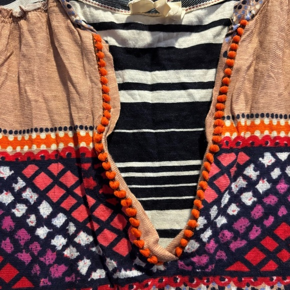 Meadow Rue Anthropologie tank top tribal print Chevron v-neck soft modal S - Picture 5 of 10